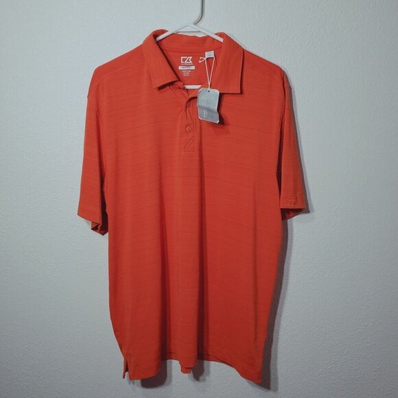 Cutter & Buck CB Orange Polo Shirt Large DryTec Moisture Wicking Breathable NWT - Picture 10 of 10
